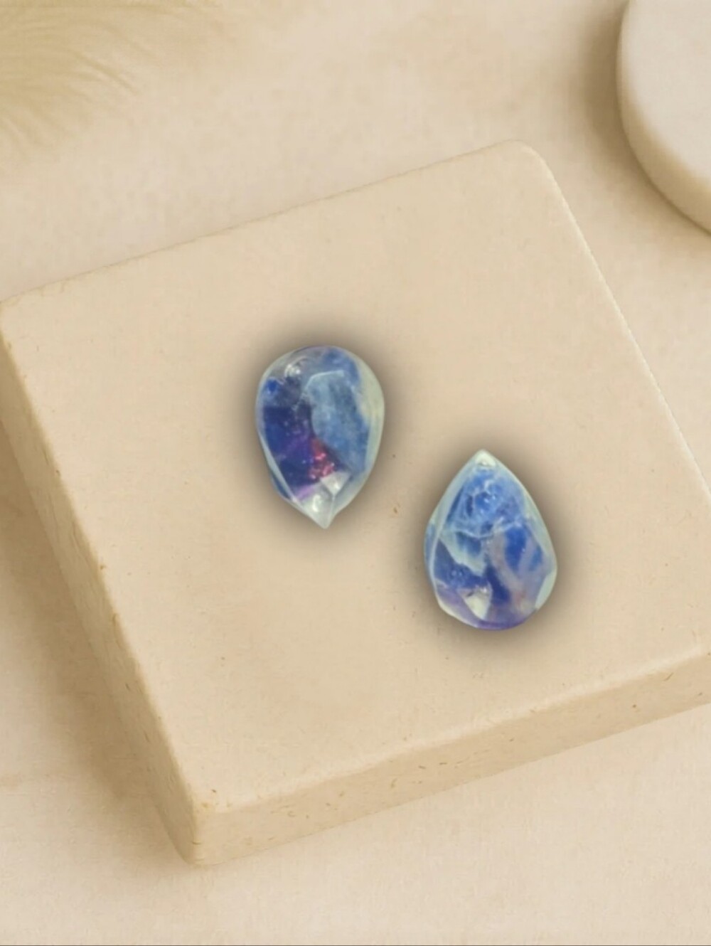 Mystic Flame Sodalite Tear Drop Earrings